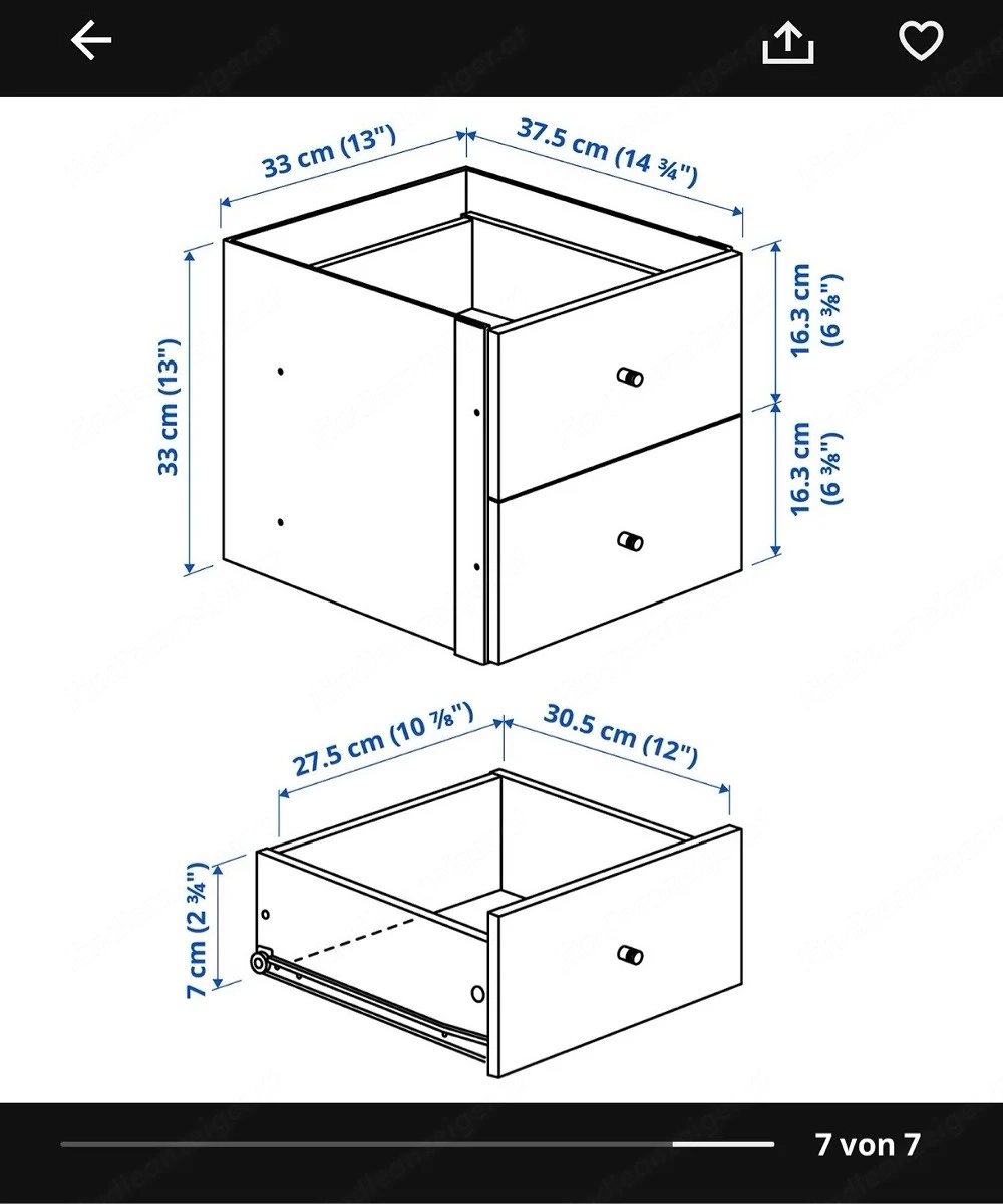 Ikea Kallax Regal mit Einsätzen