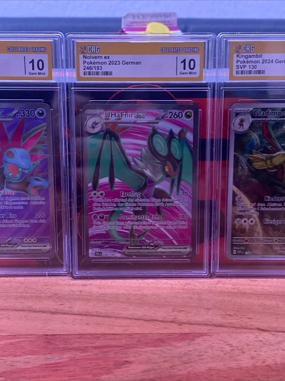    Pokémon CRG Slabs   2x Gem Mint 10 + 1x 9   Noivern ex Full Art + Trikephalo + Kingambit   