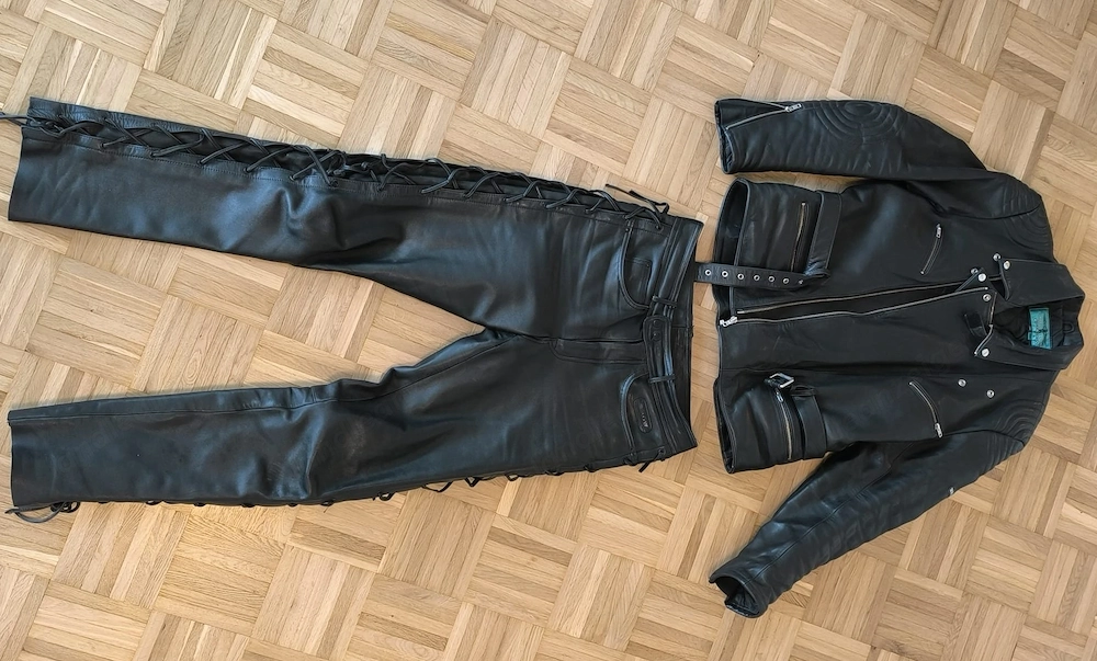 Motorradjacke u -Hose, Echtleder, neuwertig, Gr 54