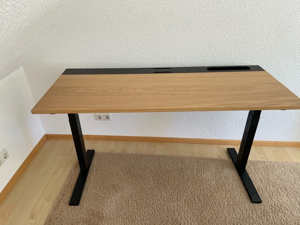 Schreibtisch Mittzon, 140 x 60 cm, Eiche Furnier Schwarz