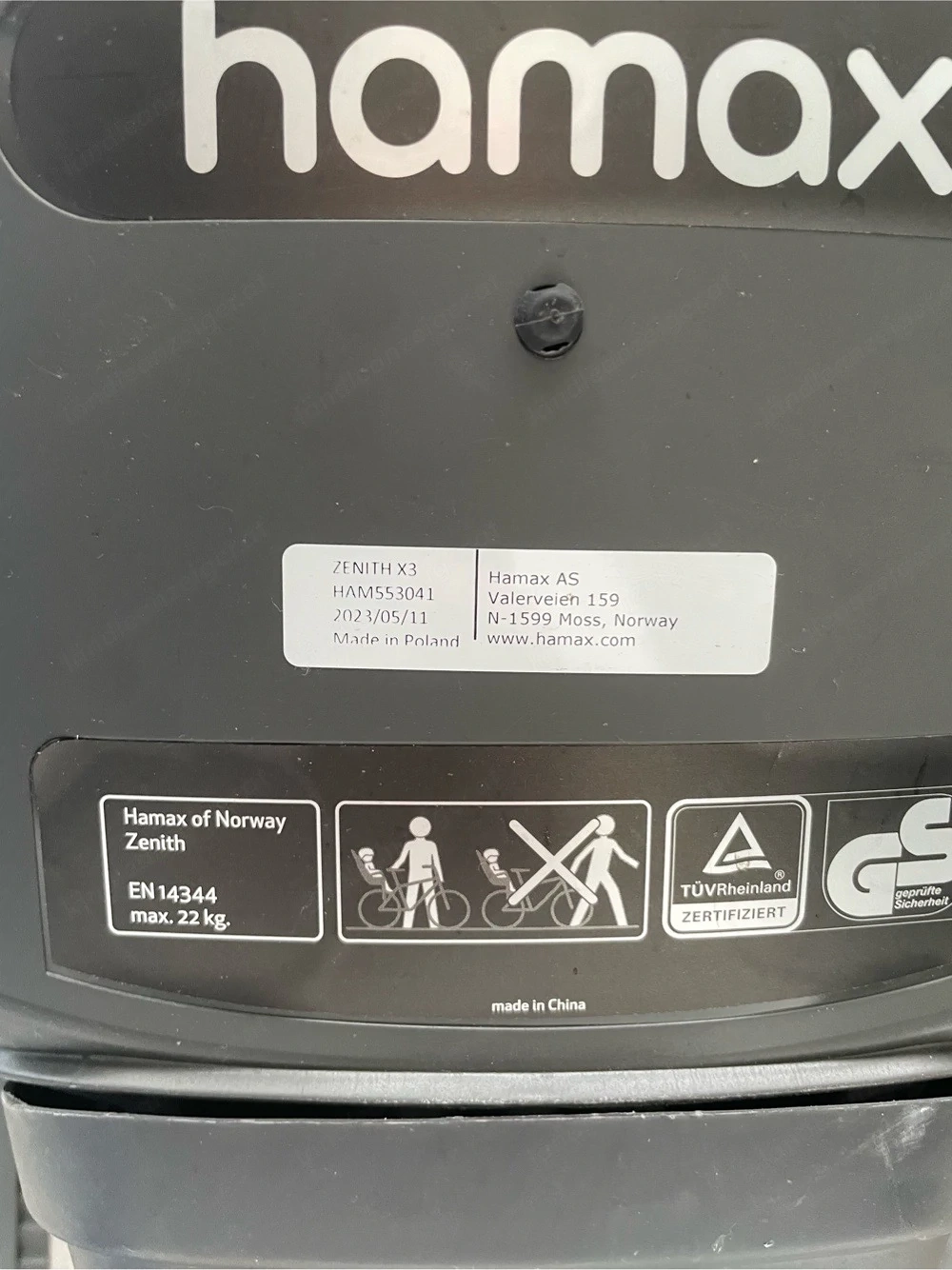 Hamax Kinder Fahrradsitz