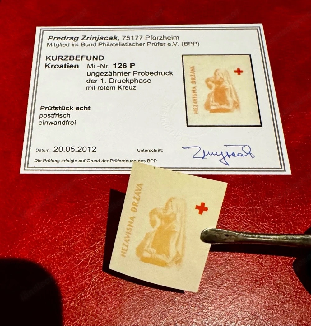 Briefmarke Probedruck