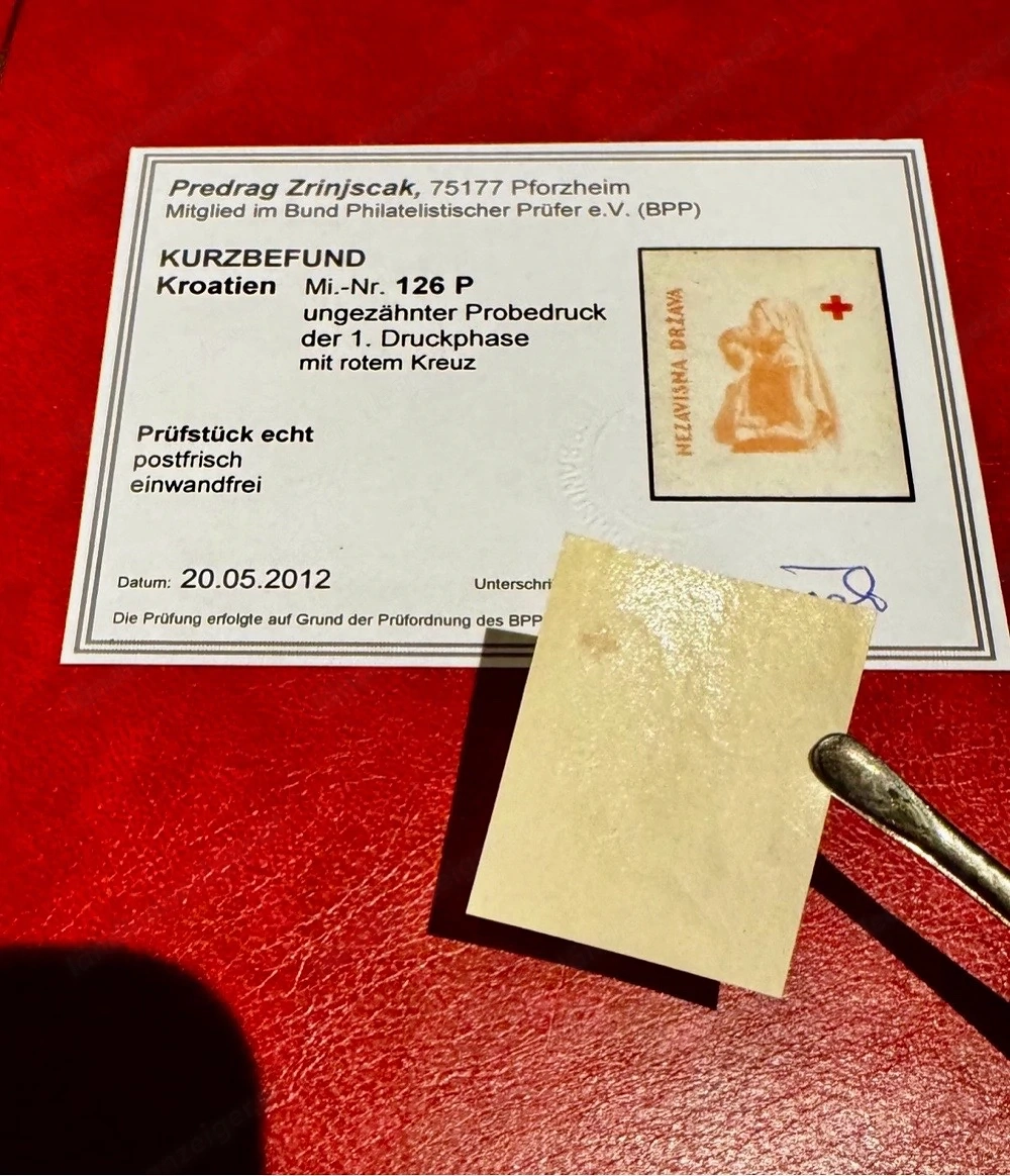 Briefmarke Probedruck