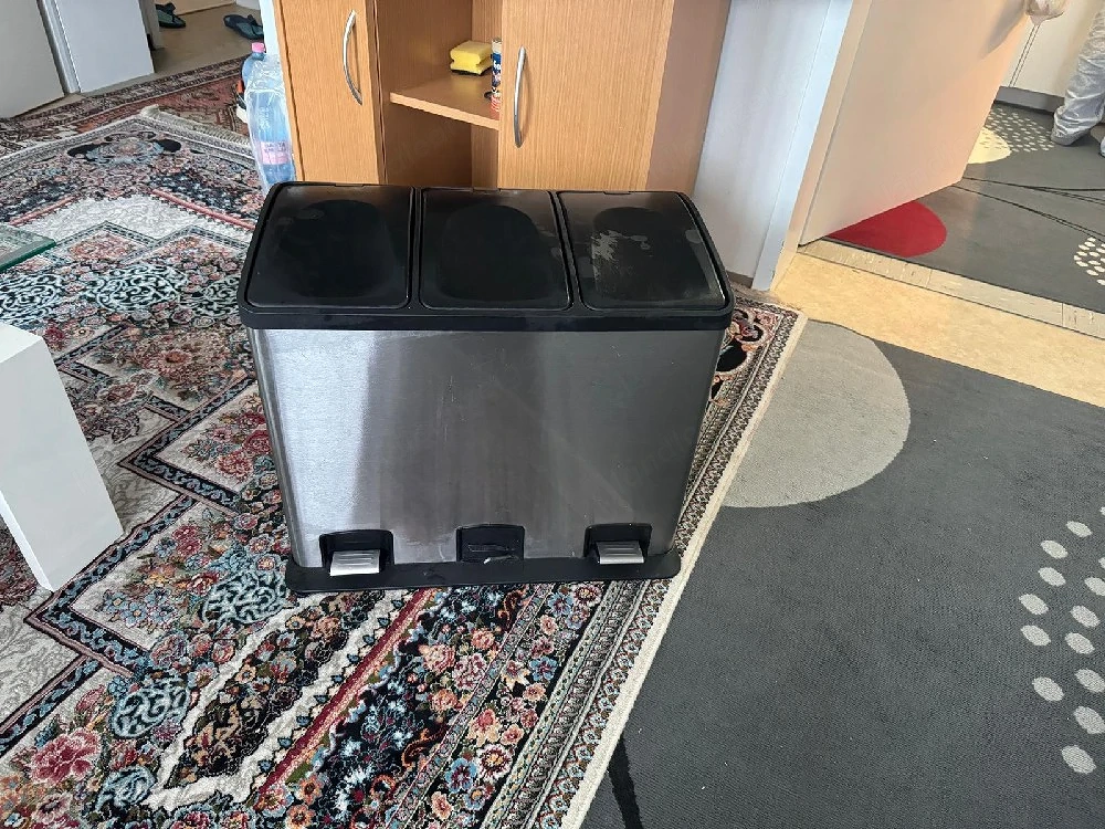 Mülltrennsystem 3-fach - Edelstahl verhandelbar