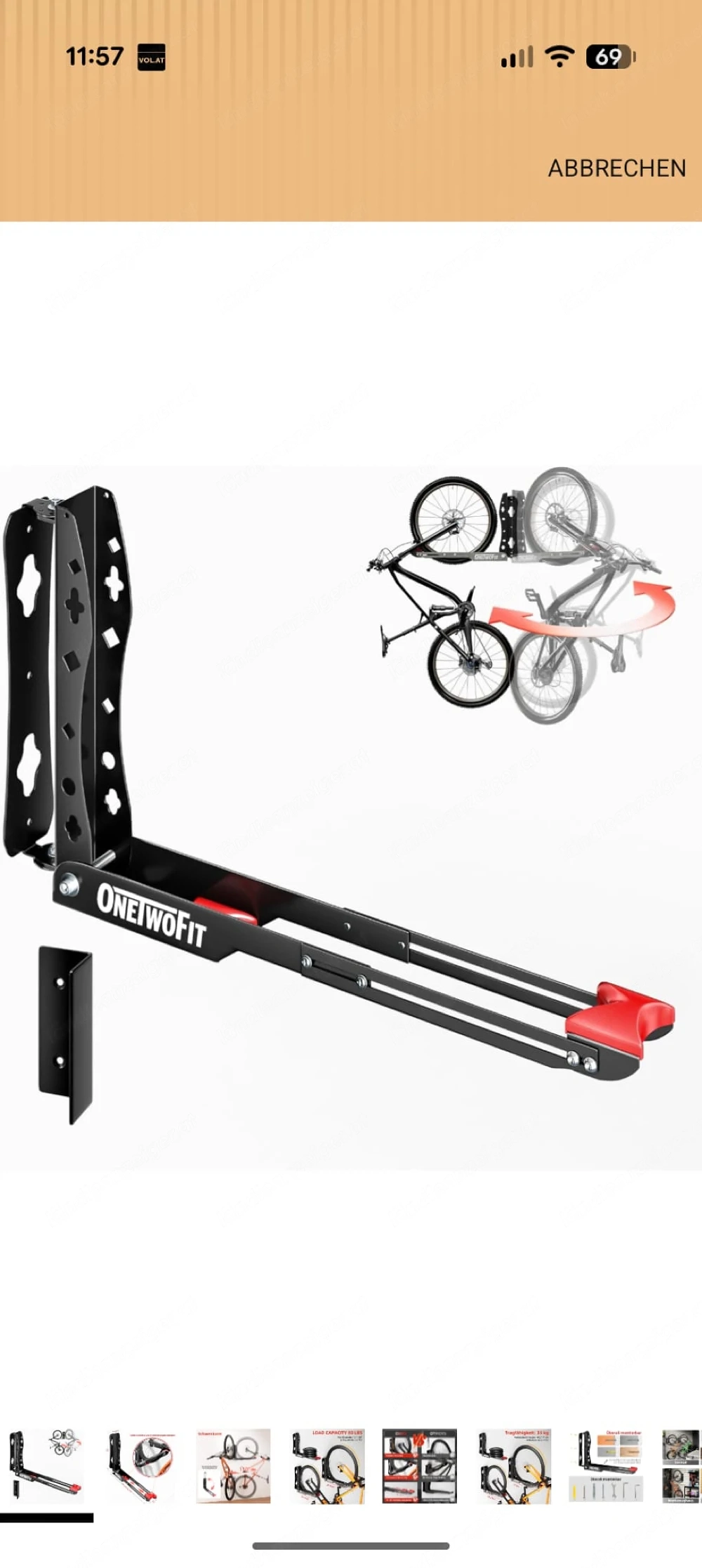 Schwenkbare Fahrrad Wandhalterung