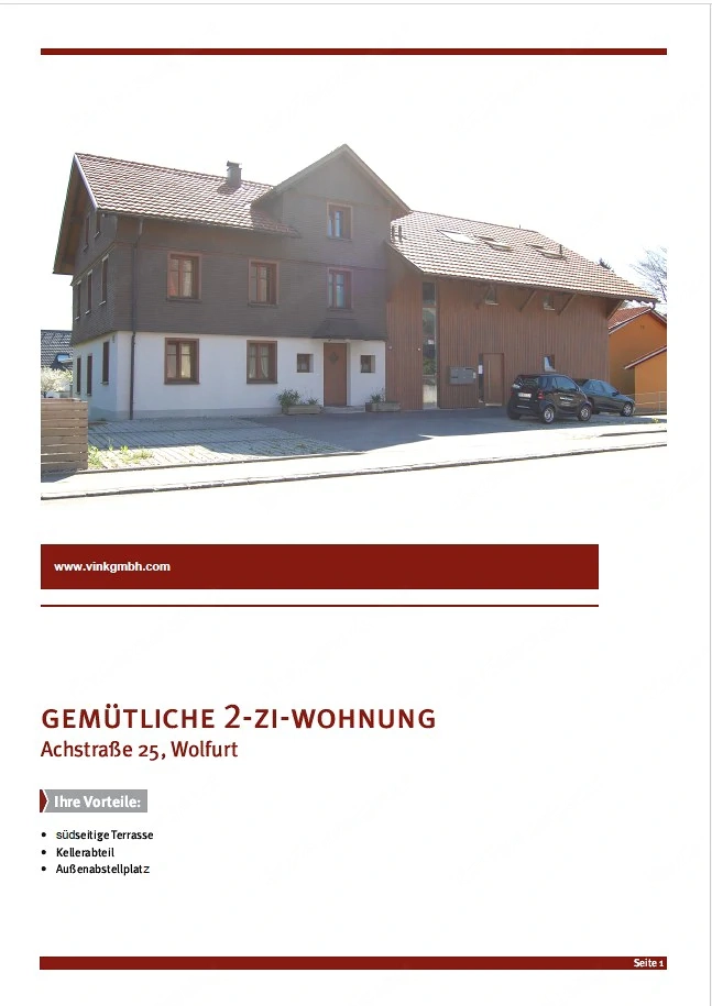 gemütliche Dachgeschosswohnung in Wolfurt zu vermieten