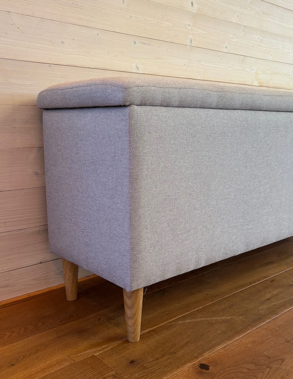 Sitzbank mit Stauraum   Kistenbank   grau, Skandinavischer Stil