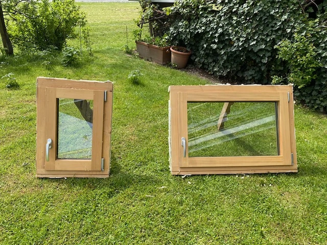 3 Fenster Holz Weißtanne mit Aluminium