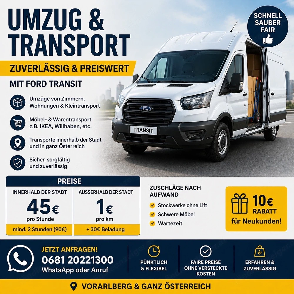 Transport Umzug   schnell & günstig (Vorarlberg)
