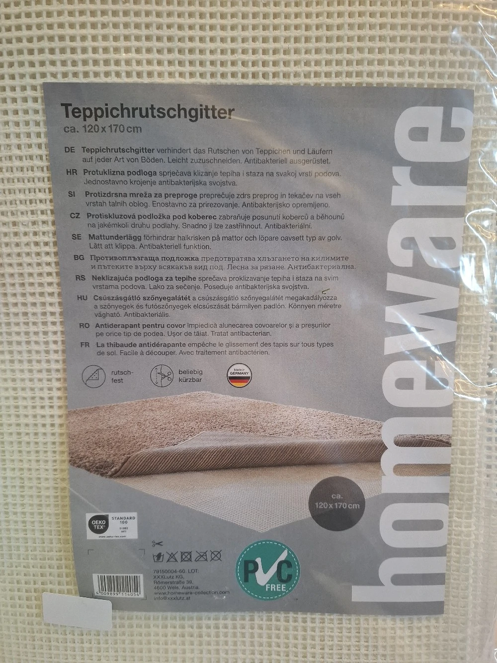 Teppichrutschgitter   Antirutschmatte 120x175cm