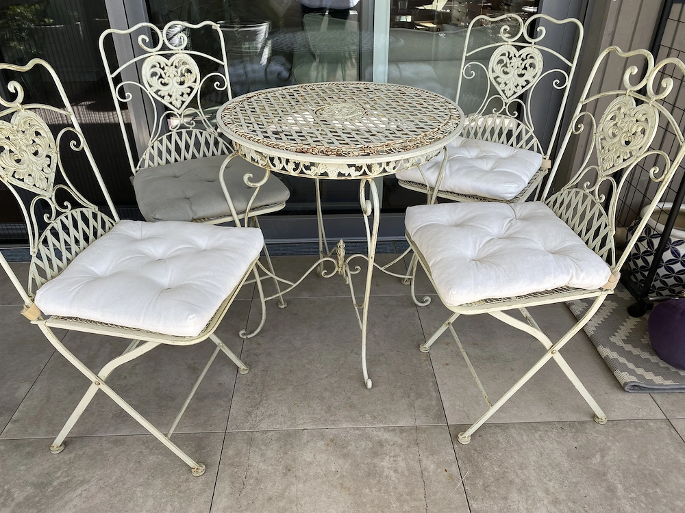 Sitzgruppe aus Eisen  Shabby Chic 