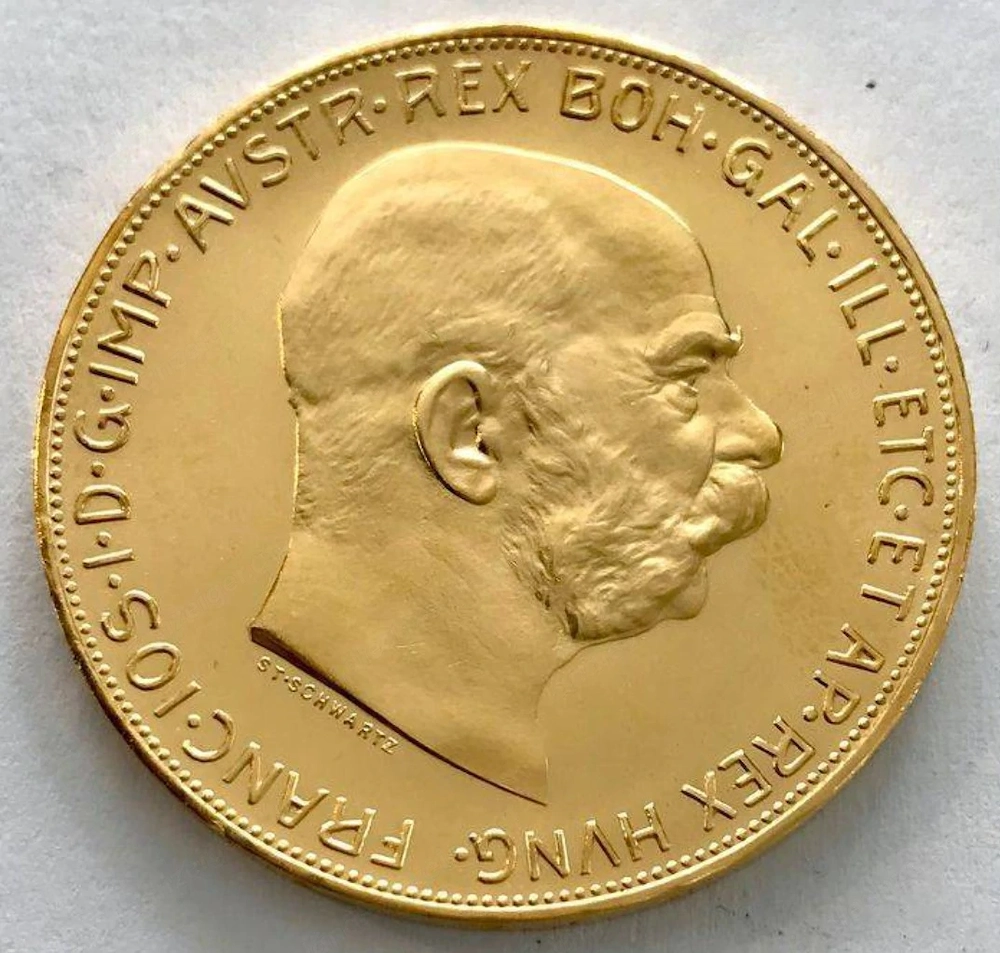 Verkauft wird eine österreichische 100 Kronen Goldmünze mit der Jahreszahl 1915.  Erbstück 