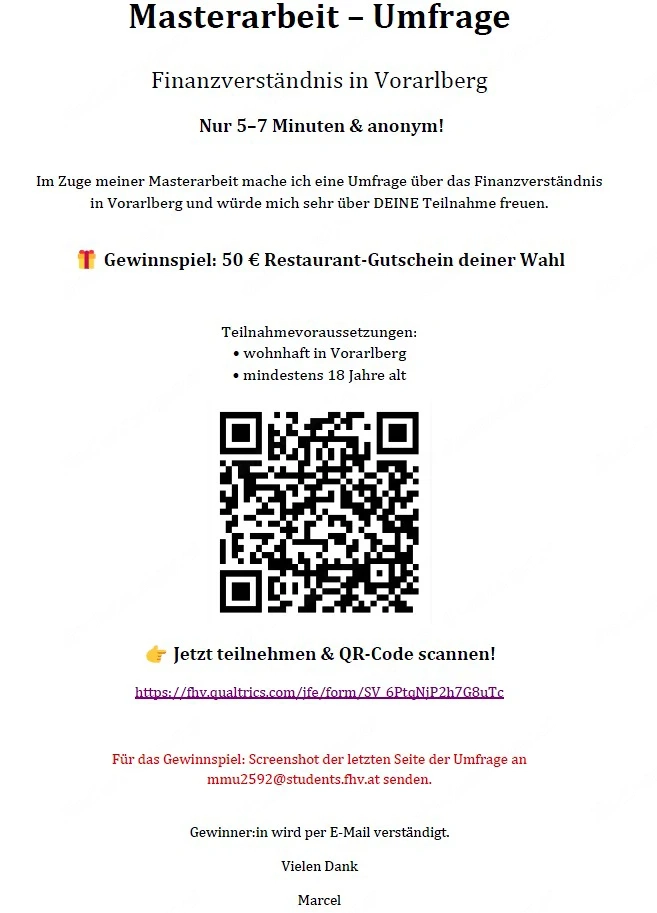 Eur 50 Restaurant Gutschein für die Teilnahme an meiner Umfrage (5-7 min) Gewinnen!