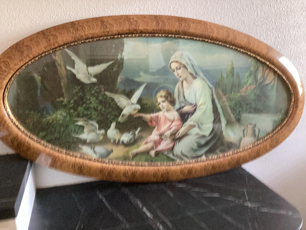 Altes Heiligenbild mit Holzrahmen