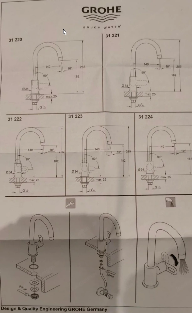 Grohe Armatur BauFlow Sink