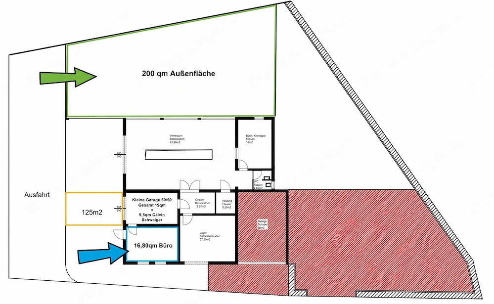 Büro und oder Außenfläche in Höchst zu vermieten