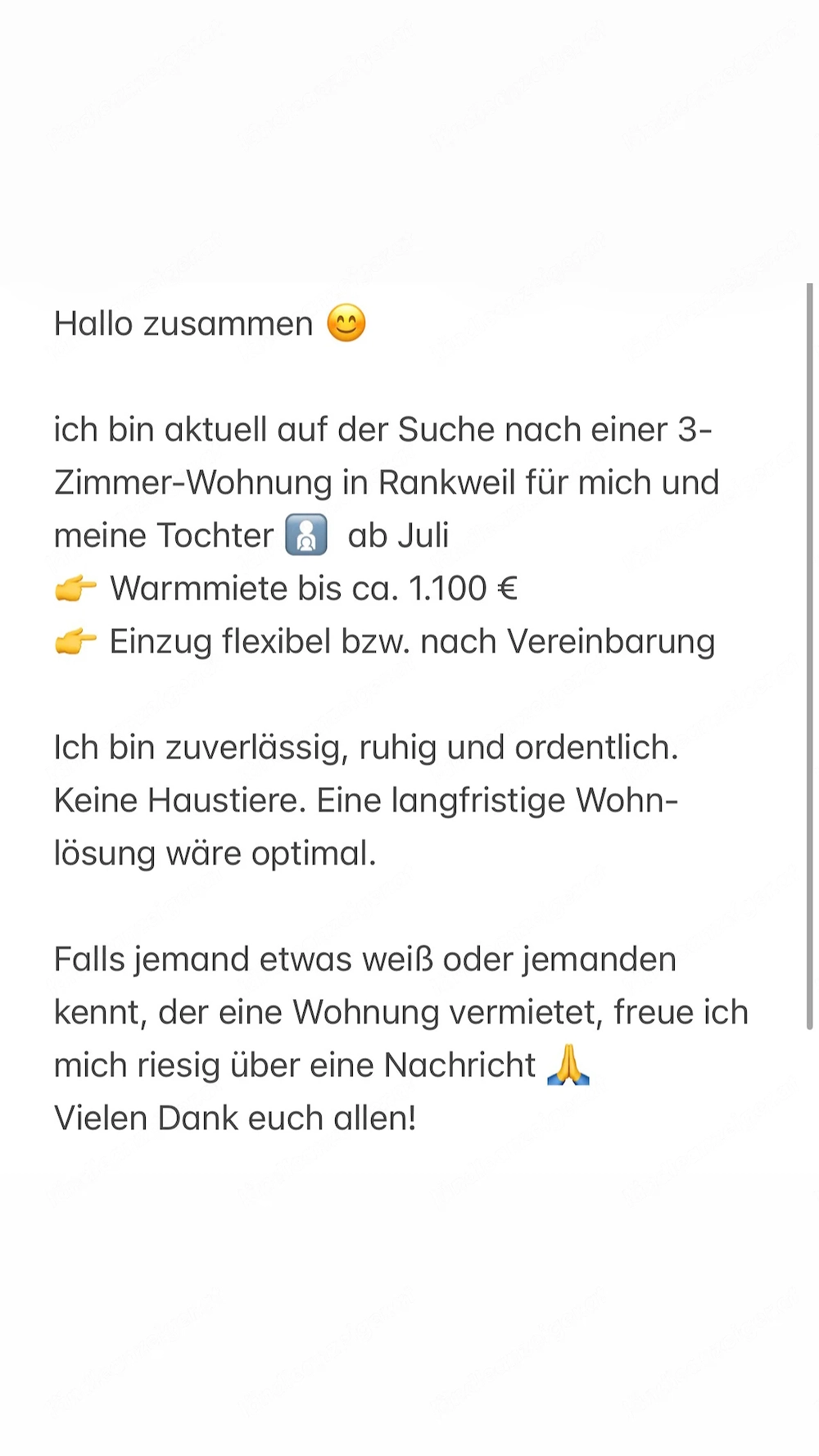 Suche 3 Zimmer Wohnung