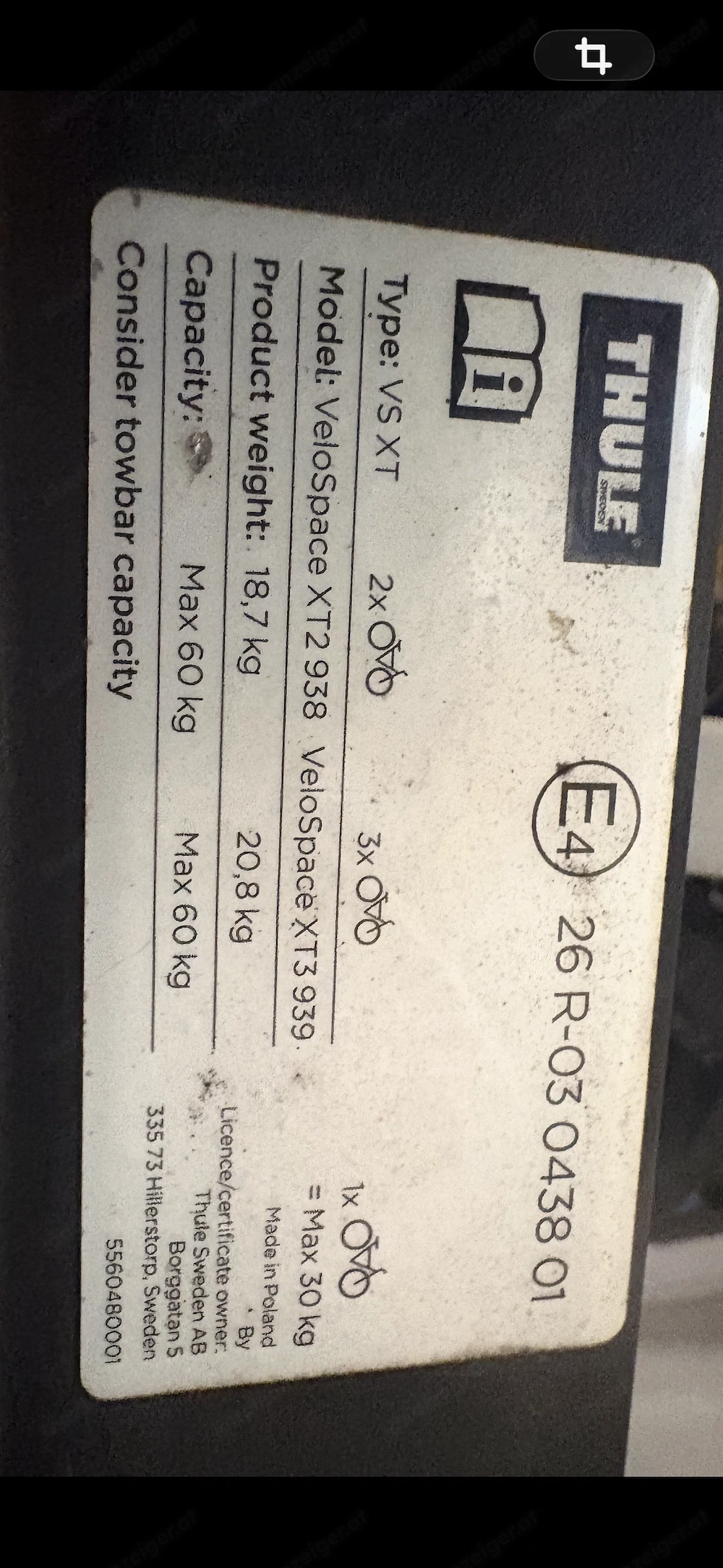 Thule Fahrradträger Velo Space XT2