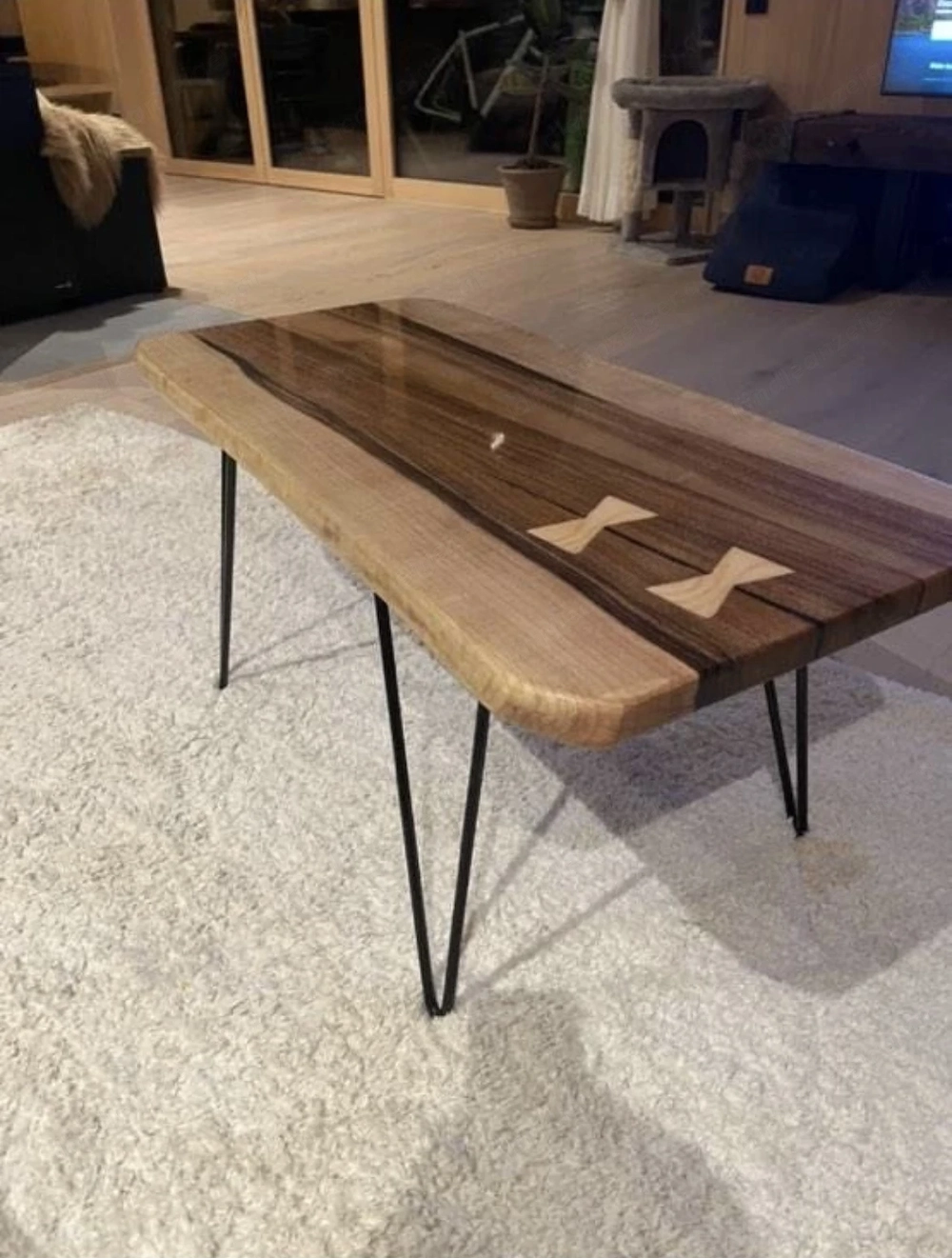 couchtisch nussbaum massiv