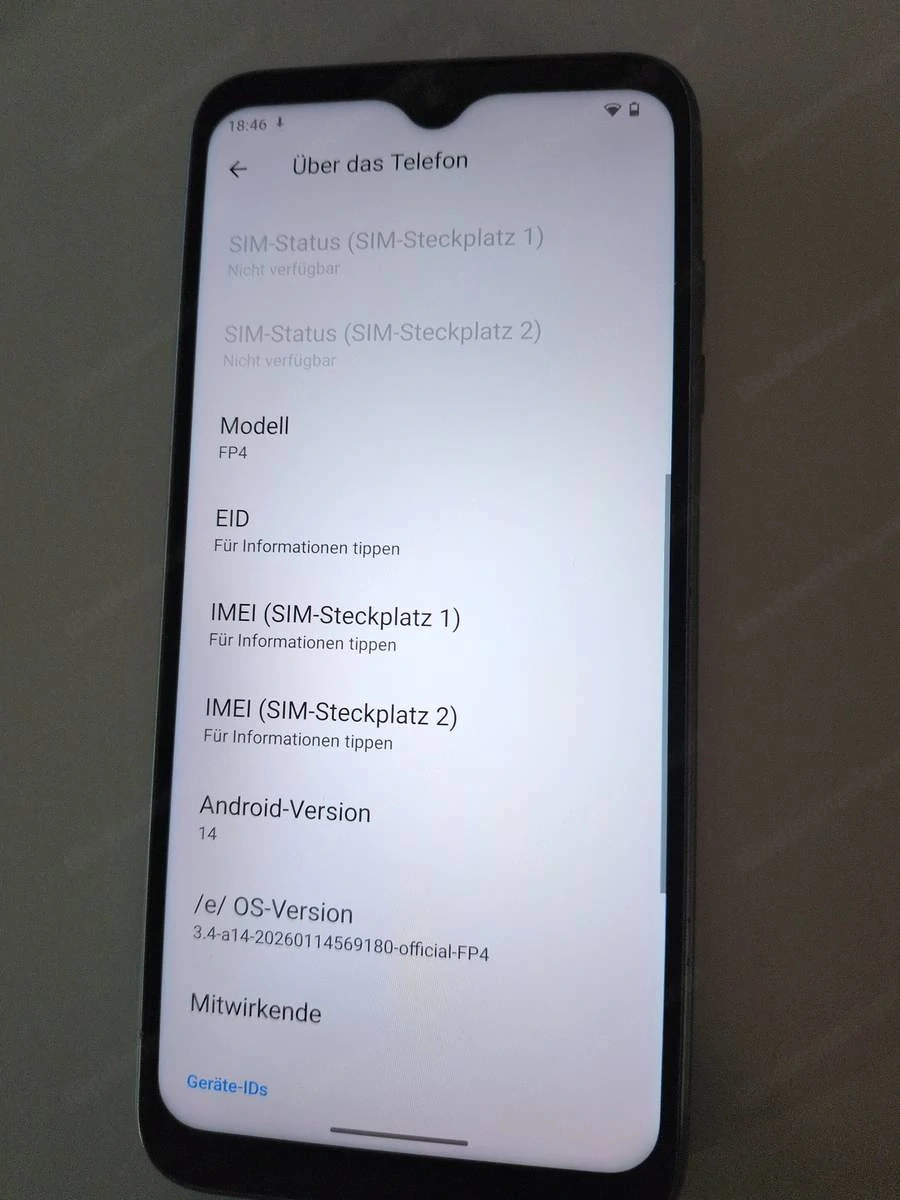 Fairphone 4 mit Android 14 (e os)