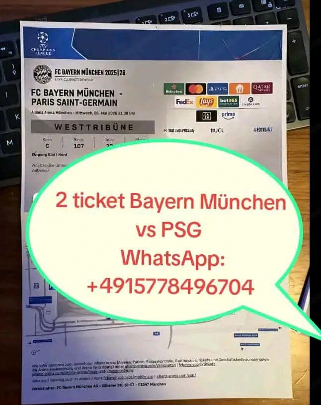 2 ticket bayern München vs PSG 