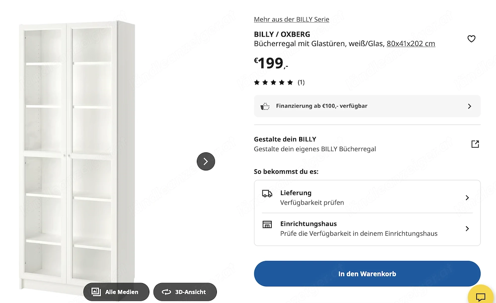 Ikea Regal Billy weiss mit Glastüren neuwertig