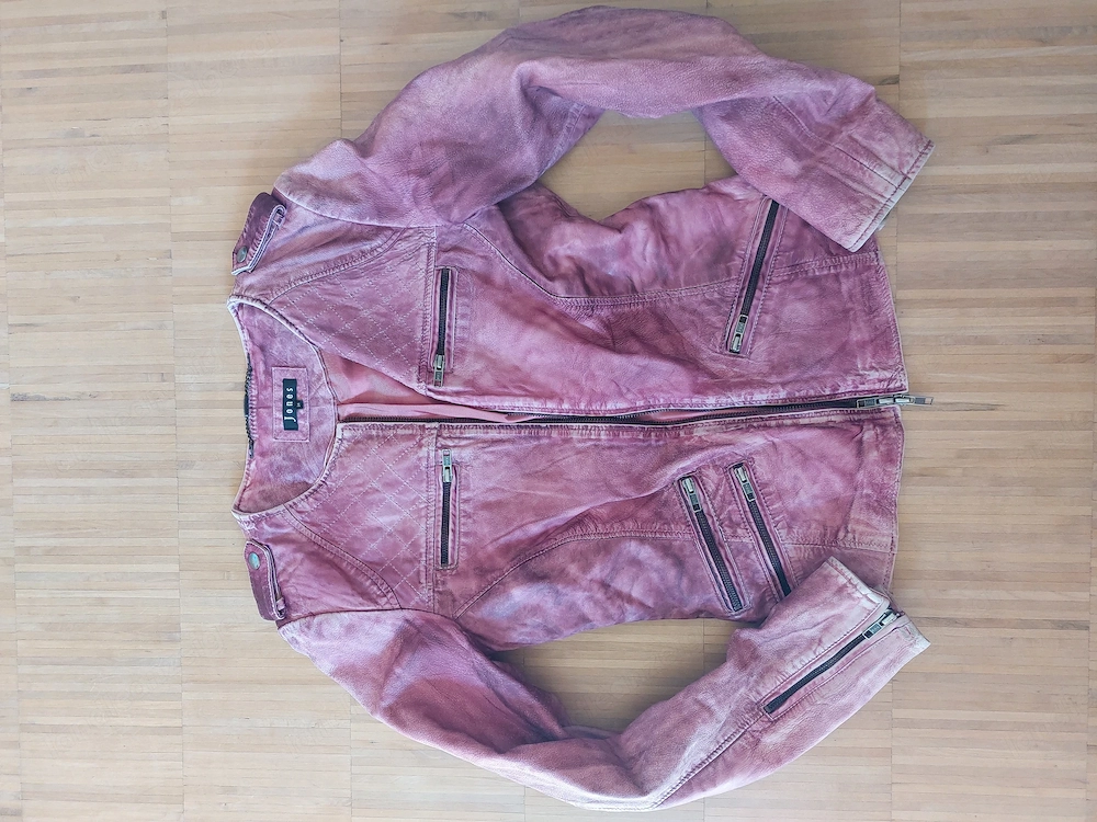 Stylische pinke Lederjacke (echt Leder) Gr. 34