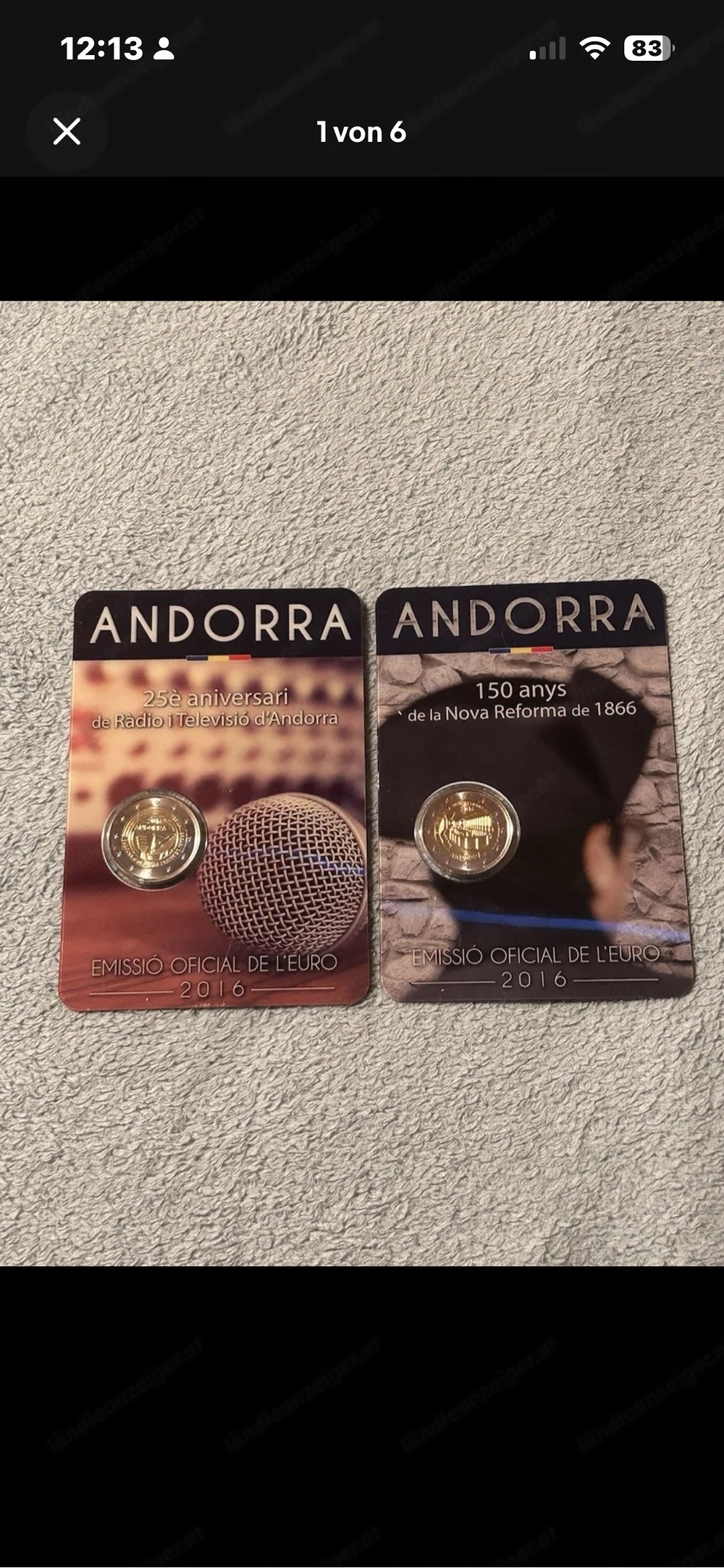 2x 2 Euro Andorra 2016   Rundfunk & Neue Reform   BU im Original Folder
