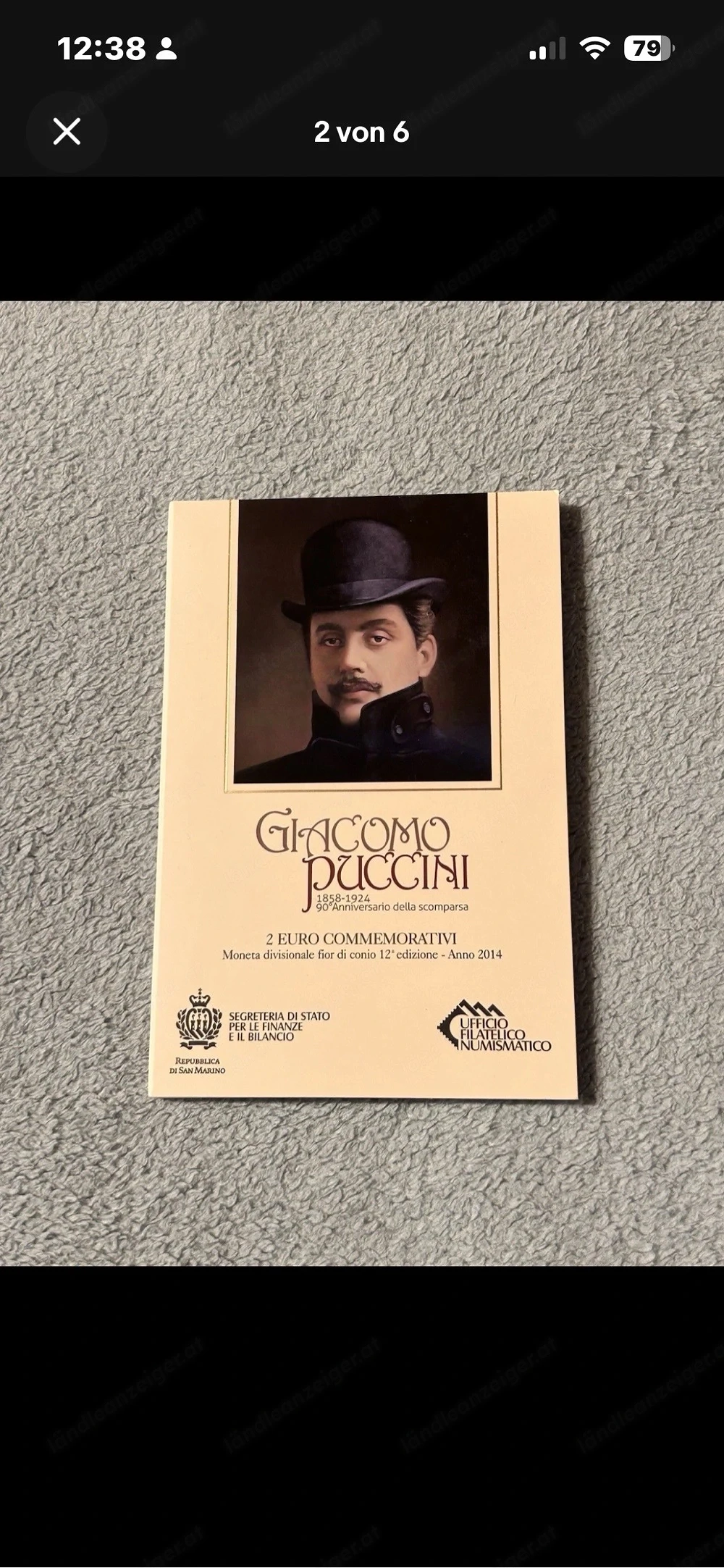 2 Euro San Marino 2014 - Giacomo Puccini - TOP Zustand im Original Folder OVP
