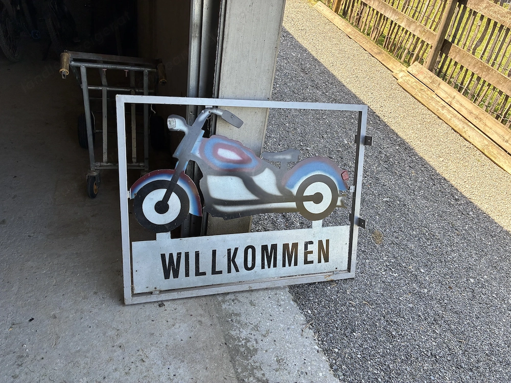 Motorrad Werbetafel 