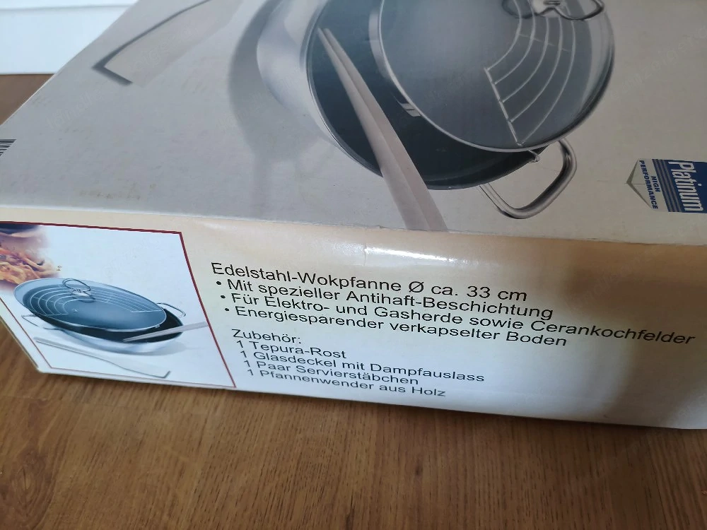 Edelstahl Wokpfanne 