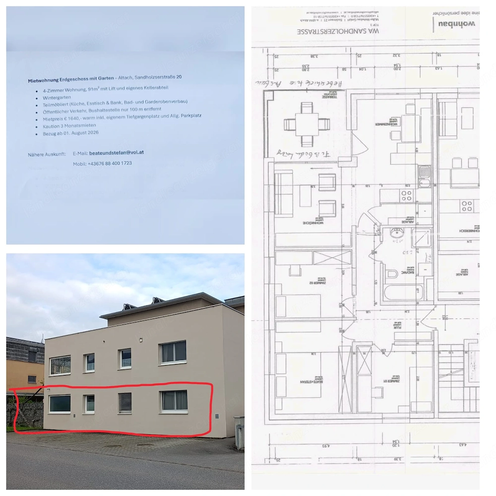 4 Zimmer Garten Wohnung ab 01. August 26 zu vermieten in Altach