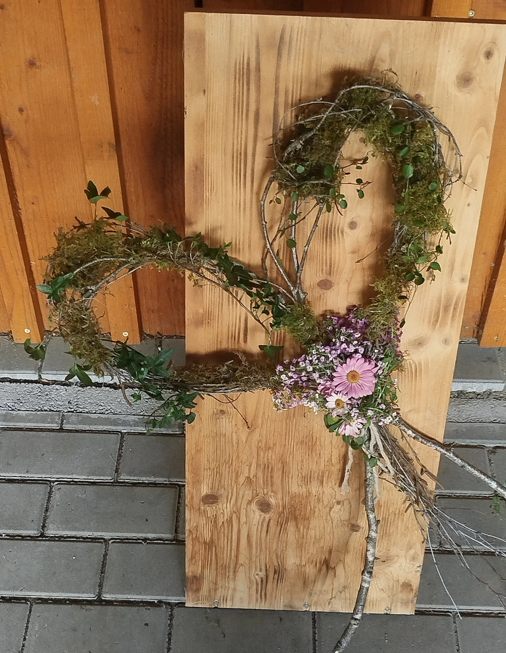 Natur Herz (allein) oder auf Holz 