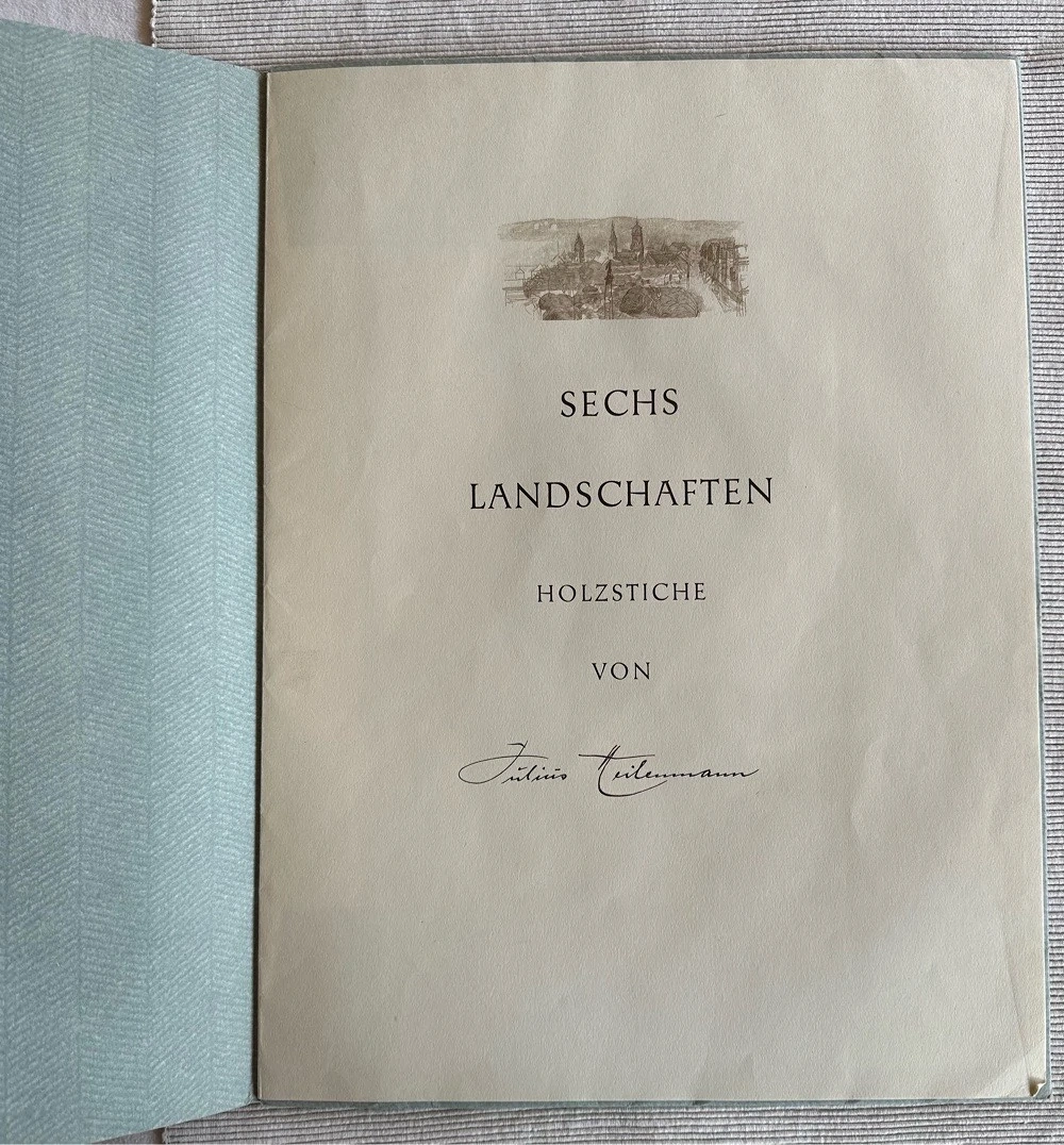 Julius Heilenmann Originale Holzstiche signierte Mappe "6 Landschaften"