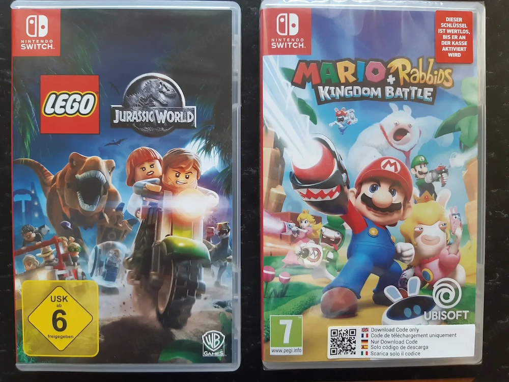 Nintendo Switch Set: Lego Jurassic World + Mario Rabbids (NEU)
