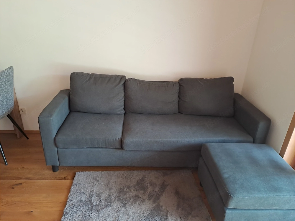 ECKSOFA in Plüsch Grau 198 135 cm