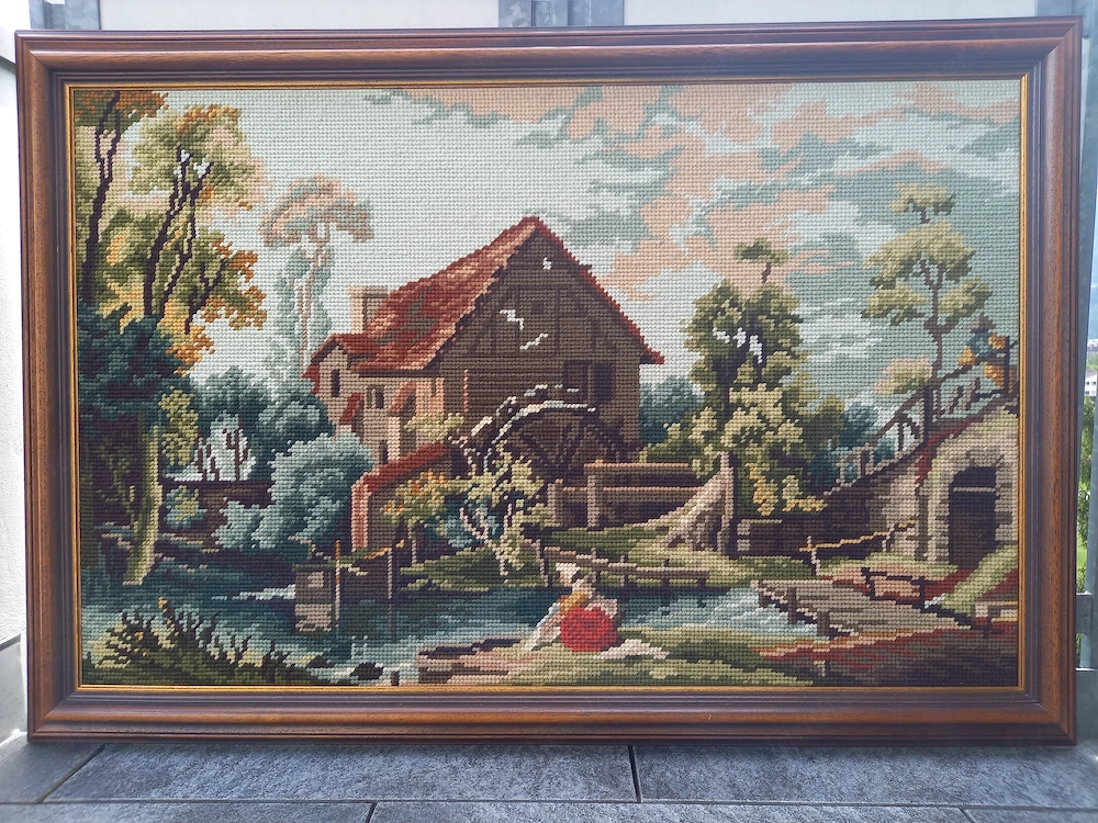 Stickbild "Die Wassermühle"