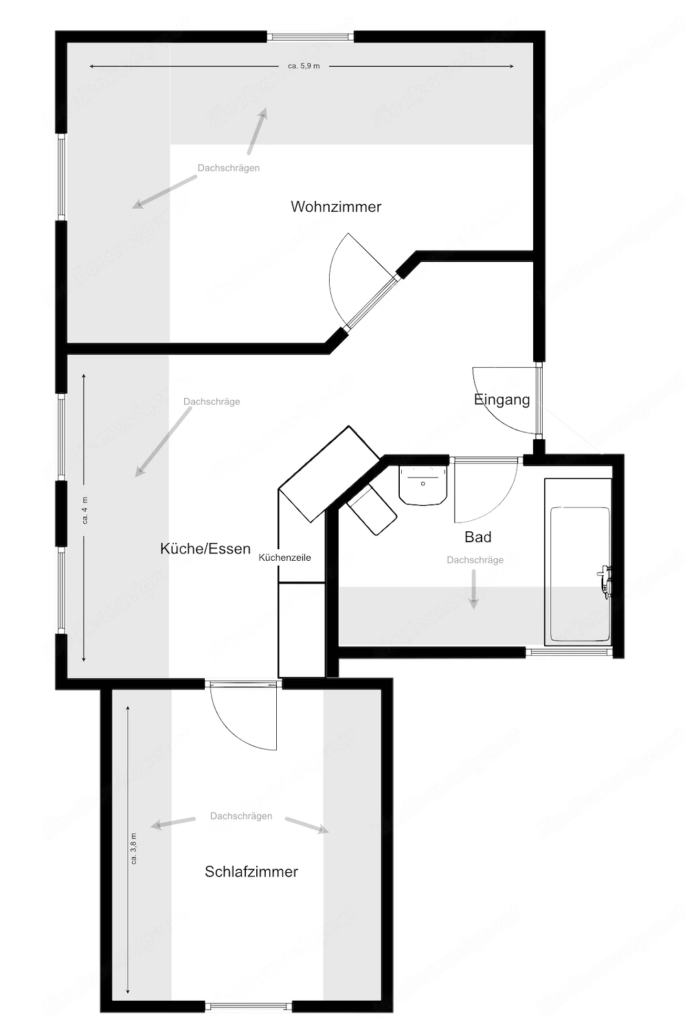 Kleine, helle DG-3 Zi-Wohnung, Privathaus, Nähe PH Vorarlberg und LKH, ohne Stau nach FL