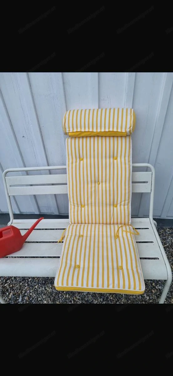 4 Original TRICONFORT Polsterauflagen | Gelb-Weiß Gestreift | Hochlehner