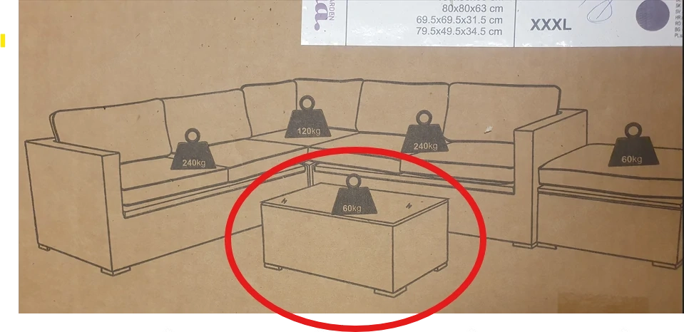 Nagelneuer Loungetisch