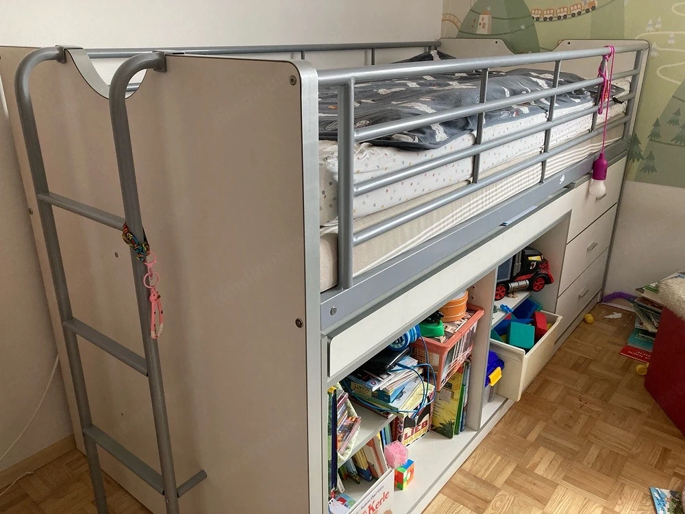 Hochbett 90x200, Stauraumwunder