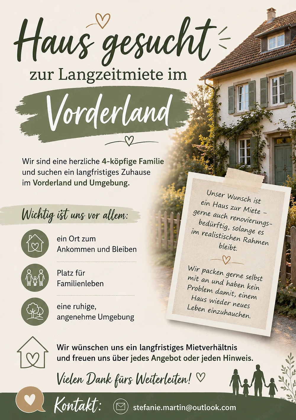 Haus zu mieten gesucht