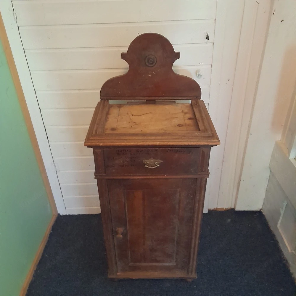 Antikes Nachtkästchen   Waschkommode um 1900   Vintage Holzschrank