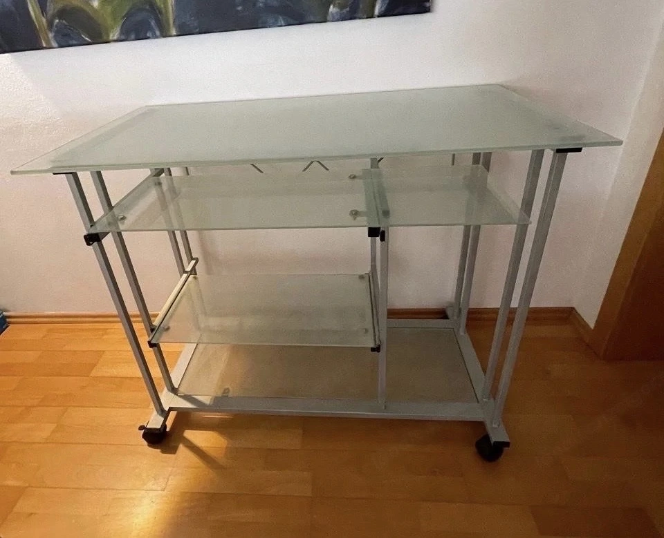 PC-Schreibtisch, Glastisch, Bürotisch, Schminktisch