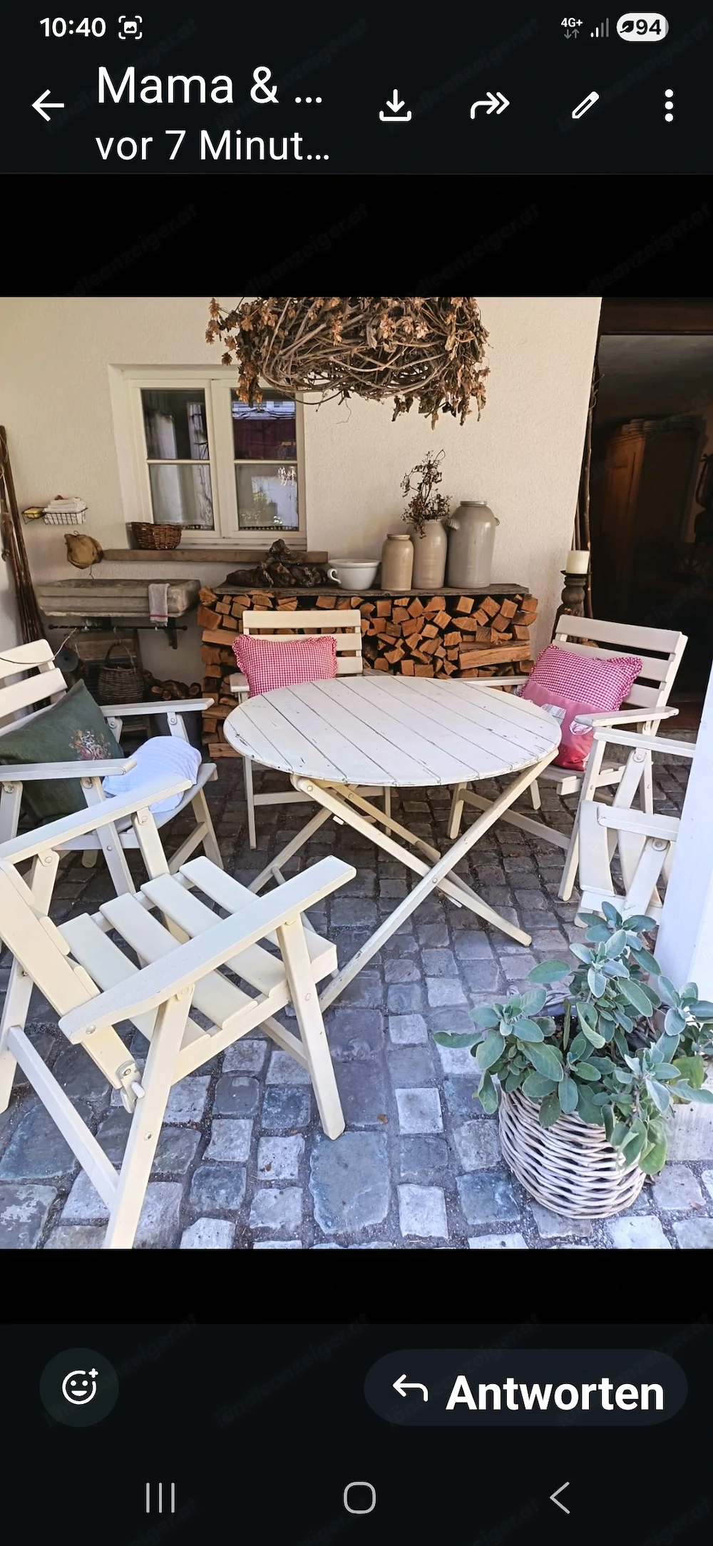 Alte Gartenmöbelgarnitur 