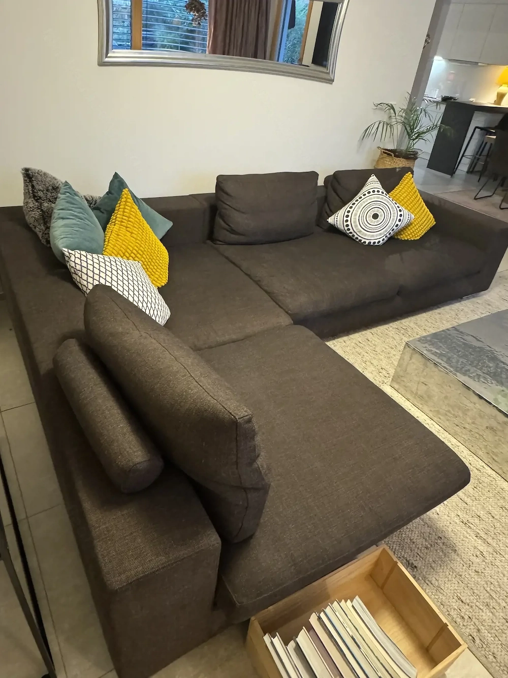 Couch   grosse Polstergruppe   225x325cm Tiefe: 120cm  dunkelbraun   Lounge Sofa   großes Sofa