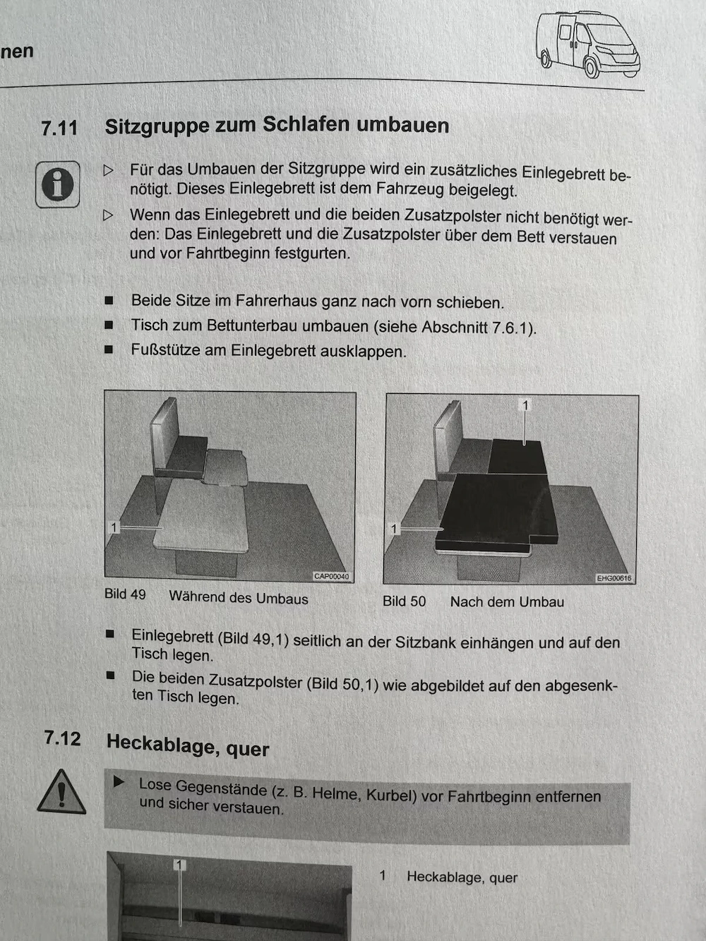 Carado   Sunlight CV 600 Kastenwagen Gästebett, Umbau Kit für die Dinette originalverpackt