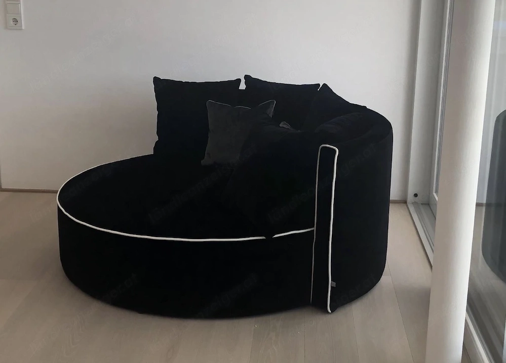  Rundes Sofa schwarz wie neu