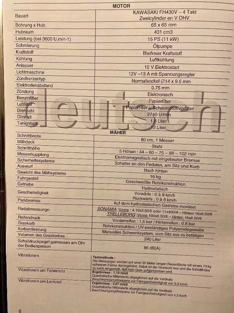 Etesia Bahia Aufsitzmäher