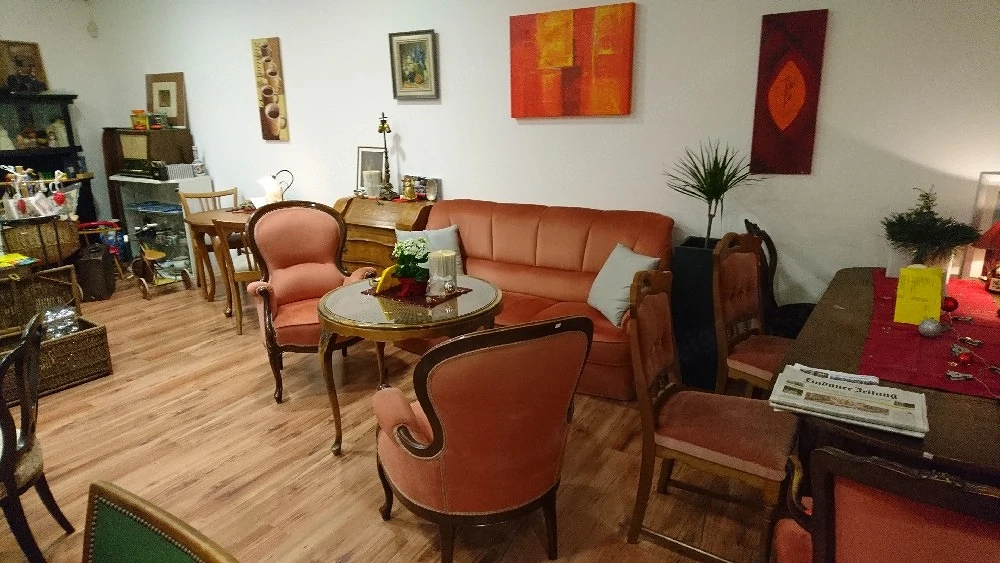 rosafarbenes Veloursofa